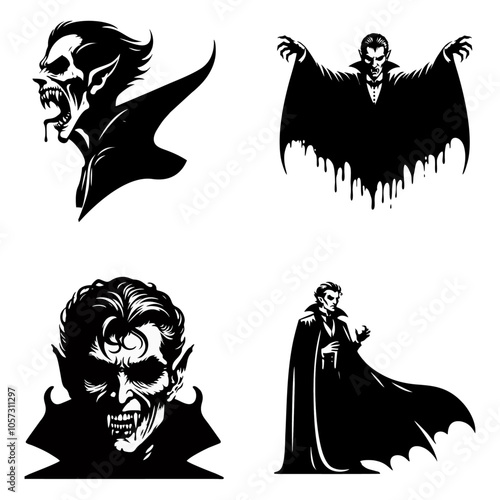vampire dracula logo icon design illustration