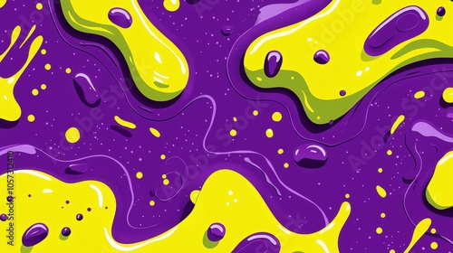 Vibrant liquid patterns a fusion of yellow and purple in abstract art design for creative projects