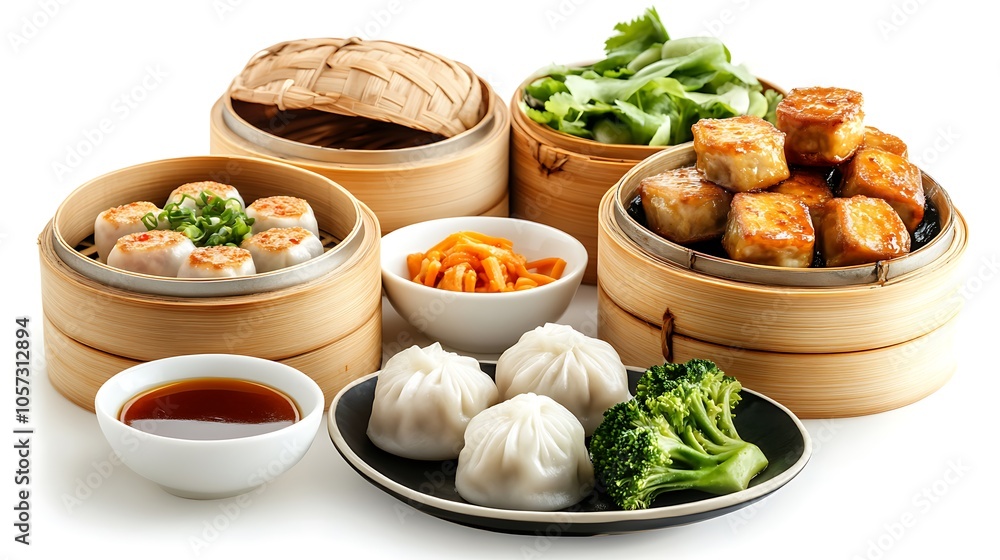 Dim Sum, A style of Chinese cuisine prepared as small bite-sized portions of food served in small steamer baskets or on small plates. Dim Sum, A style of Chinese cuisine prepared as small bite-sized portions of food served in small steamer baskets or on small plates.