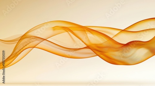 Elegant golden waves gracefully flow across a soft backdrop, creating a sense of tranquility and beauty. Ideal for design and artistic projects.