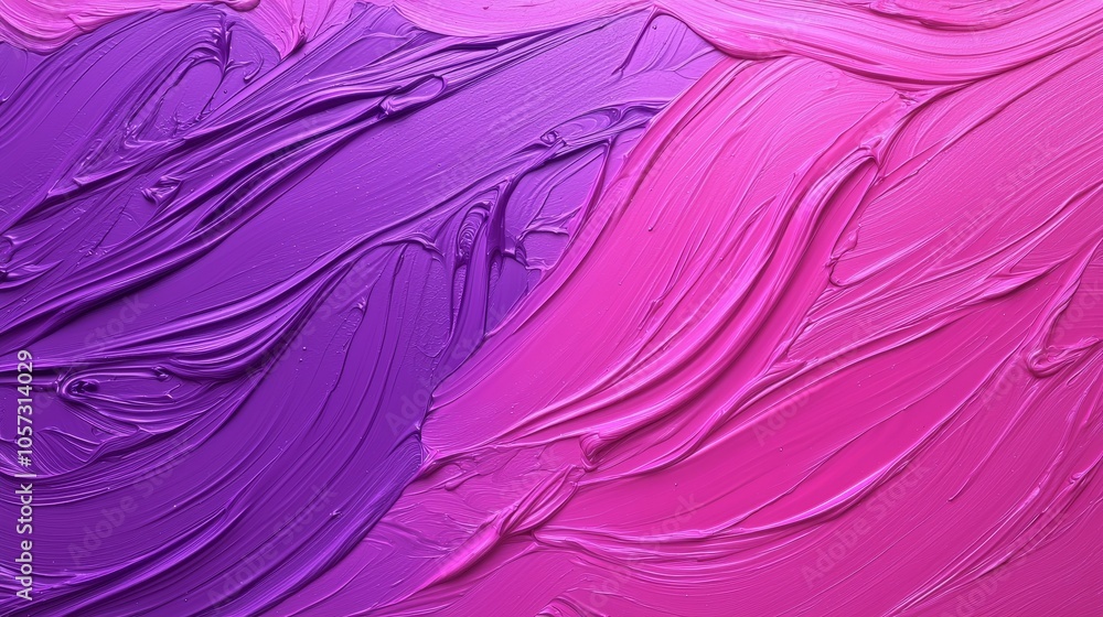Obraz premium Vibrant swirls of purple and pink a creative exploration of textured acrylic paint on canvas for art enthusiasts