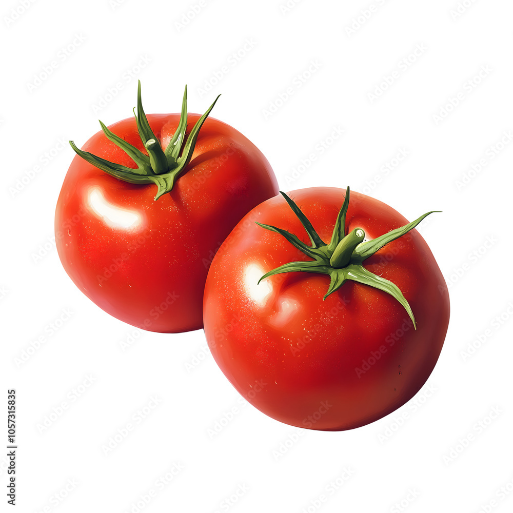 red tomatoes isolated on transparent background Generative Ai.