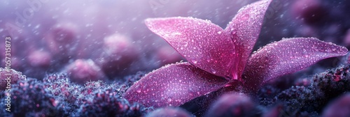 Close-Up of a Pink Flower with Water Droplets