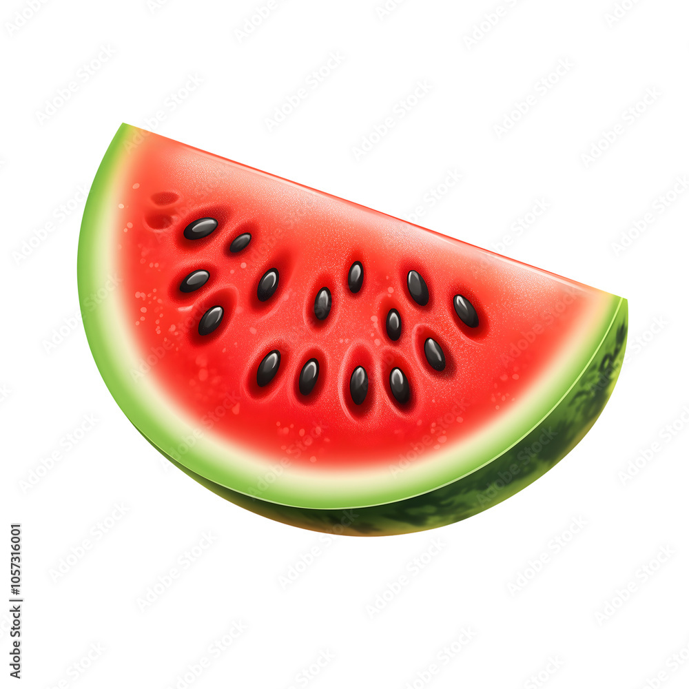 slice watermelon isolated on transparent background Generative Ai. slice watermelon isolated on transparent background Generative Ai.