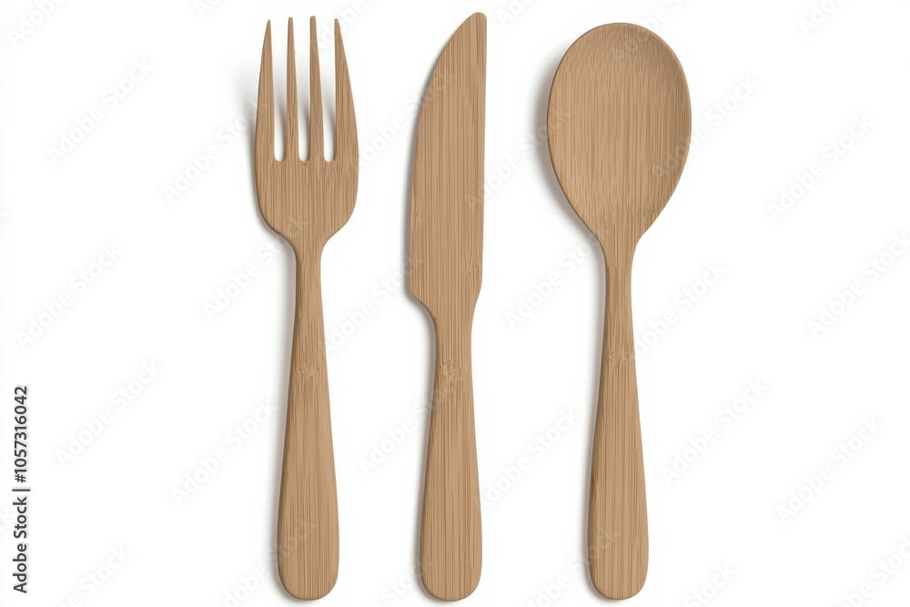 Eco-friendly bamboo cutlery set including a fork, knife, and spoon perfect for sustainable dining and outdoor activities. Eco-friendly bamboo cutlery set including a fork, knife, and spoon perfect for sustainable dining and outdoor activities.