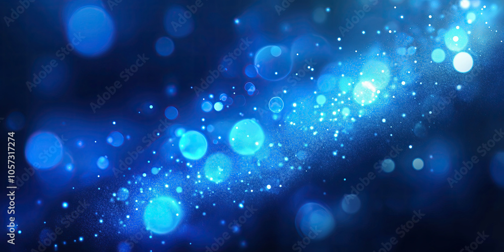 Festive abstract blue background with bokeh lights Festive abstract blue background with bokeh lights