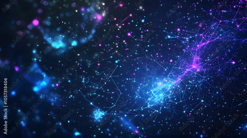 Obraz premium Abstract Blue and Pink Network Connection Background.