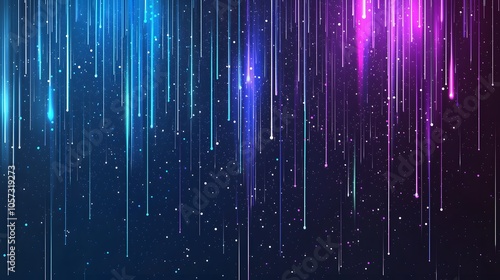 Abstract Neon Rain Background.