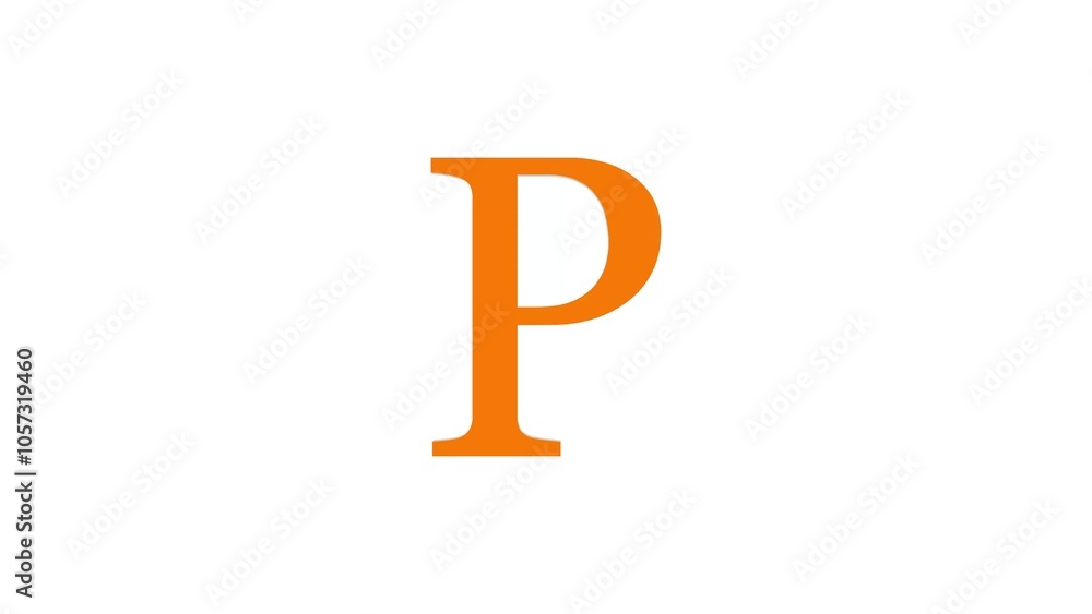 3d P letter logo loopable rotated brown color white background 3d P letter logo loopable rotated brown color white background