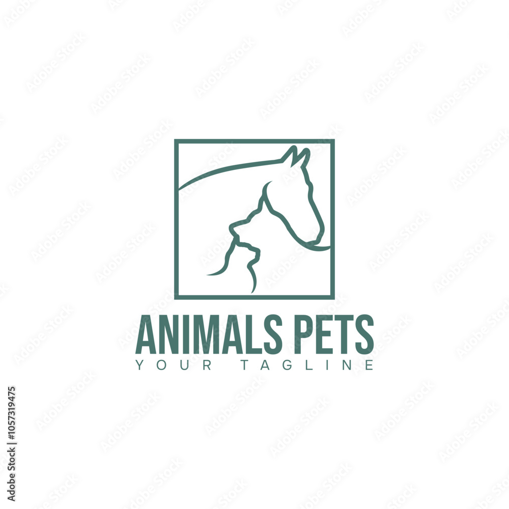 Horse, Dog, Cat Animal Logo Design Horse, Dog, Cat Animal Logo Design