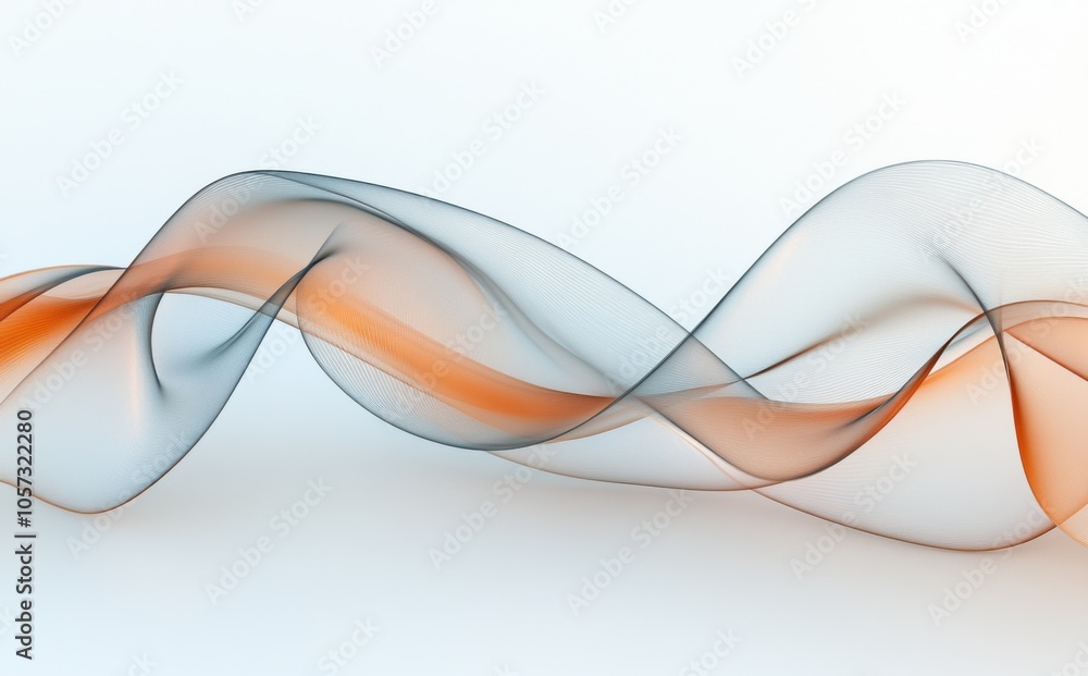 Abstract background with smooth umber and lead waves on a light white surface, elegant 3D rendering Abstract background with smooth umber and lead waves on a light white surface, elegant 3D rendering