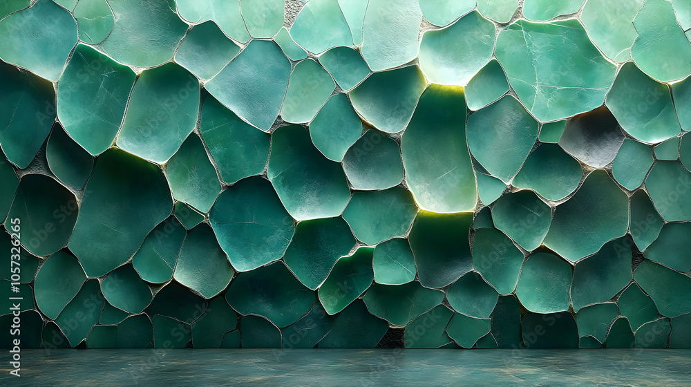 Abstract 3D Green Stone Wall Background Abstract 3D Green Stone Wall Background