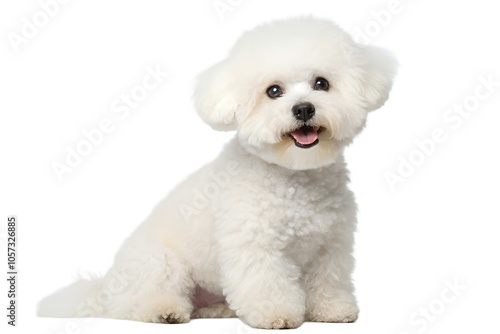 Bichon Frise Puppy Sitting on White Background