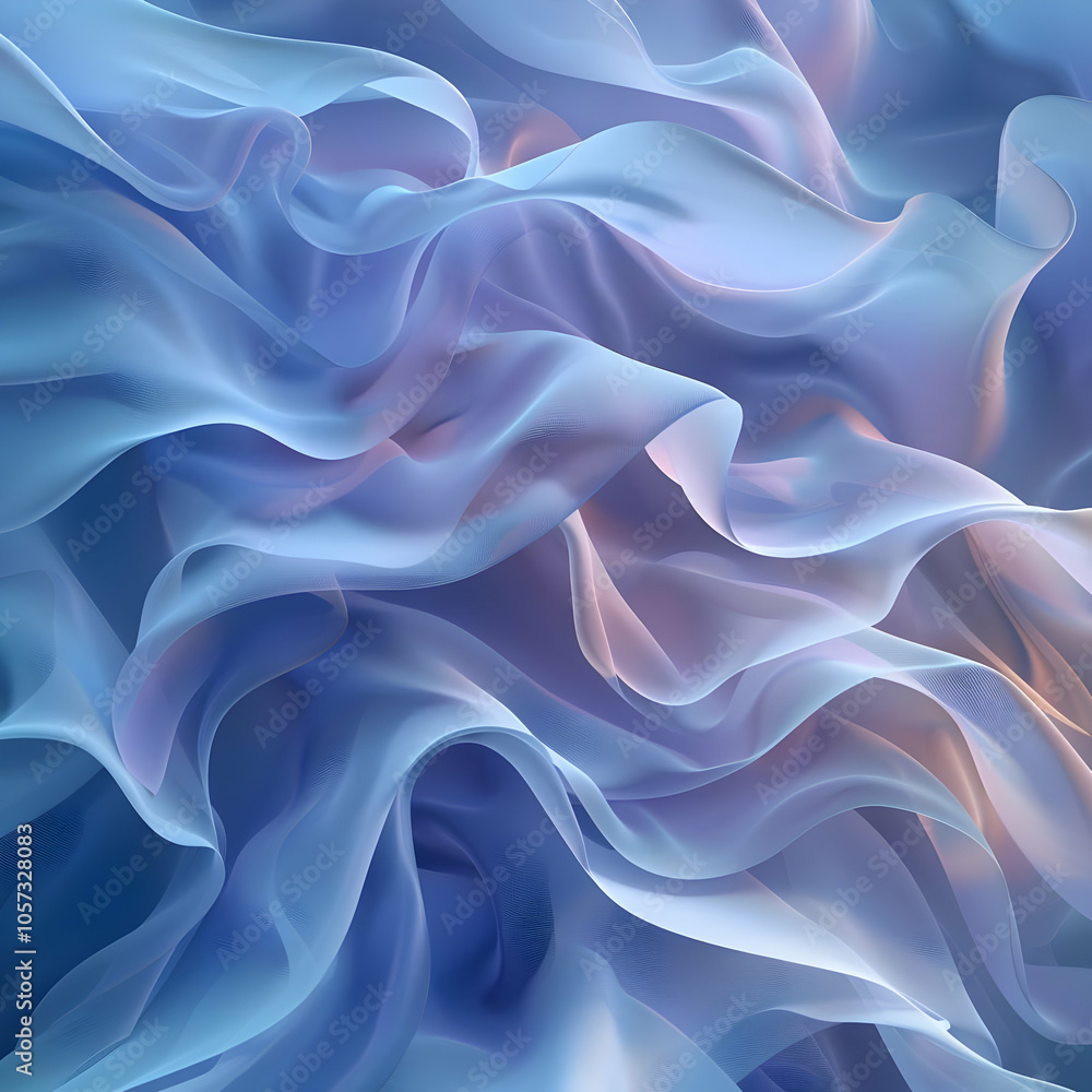 Obraz premium Abstract Blue and Purple Swirling Fabric Illustration