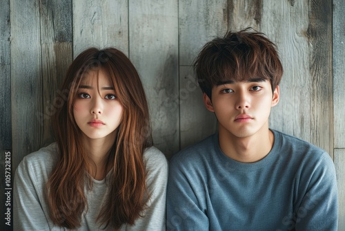 Breakup and depressed, asian young quarrel couple love fight relationship in trouble. Different people are emotion angry. Argue wife has expression upset with husband. Problem of family, Generative AI