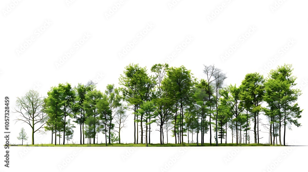 Obraz premium Forest isolated on white background