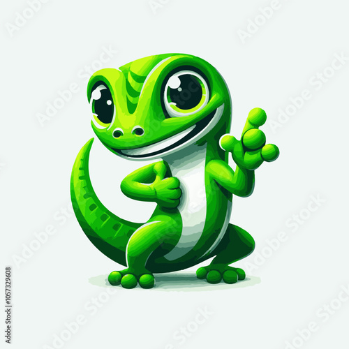 Energetic Green Gecko mascot logo