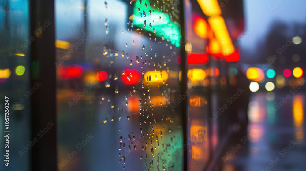 vibrant city scene captured through rain soaked window, showcasing colorful neon signs and blurred lights in evening. atmosphere is lively yet tranquil, evoking sense of urban charm vibrant city scene captured through rain soaked window, showcasing colorful neon signs and blurred lights in evening. atmosphere is lively yet tranquil, evoking sense of urban charm