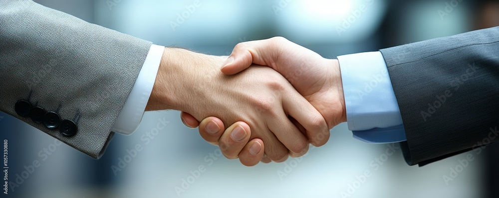 two business people shaking hands after contract is done, Generative AI two business people shaking hands after contract is done, Generative AI