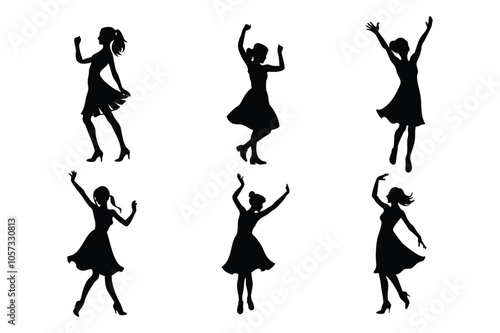 silhouettes of dancing girls collection