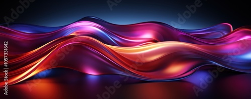 Abstract waves in vibrant colors create a dynamic, fluid visual effect.