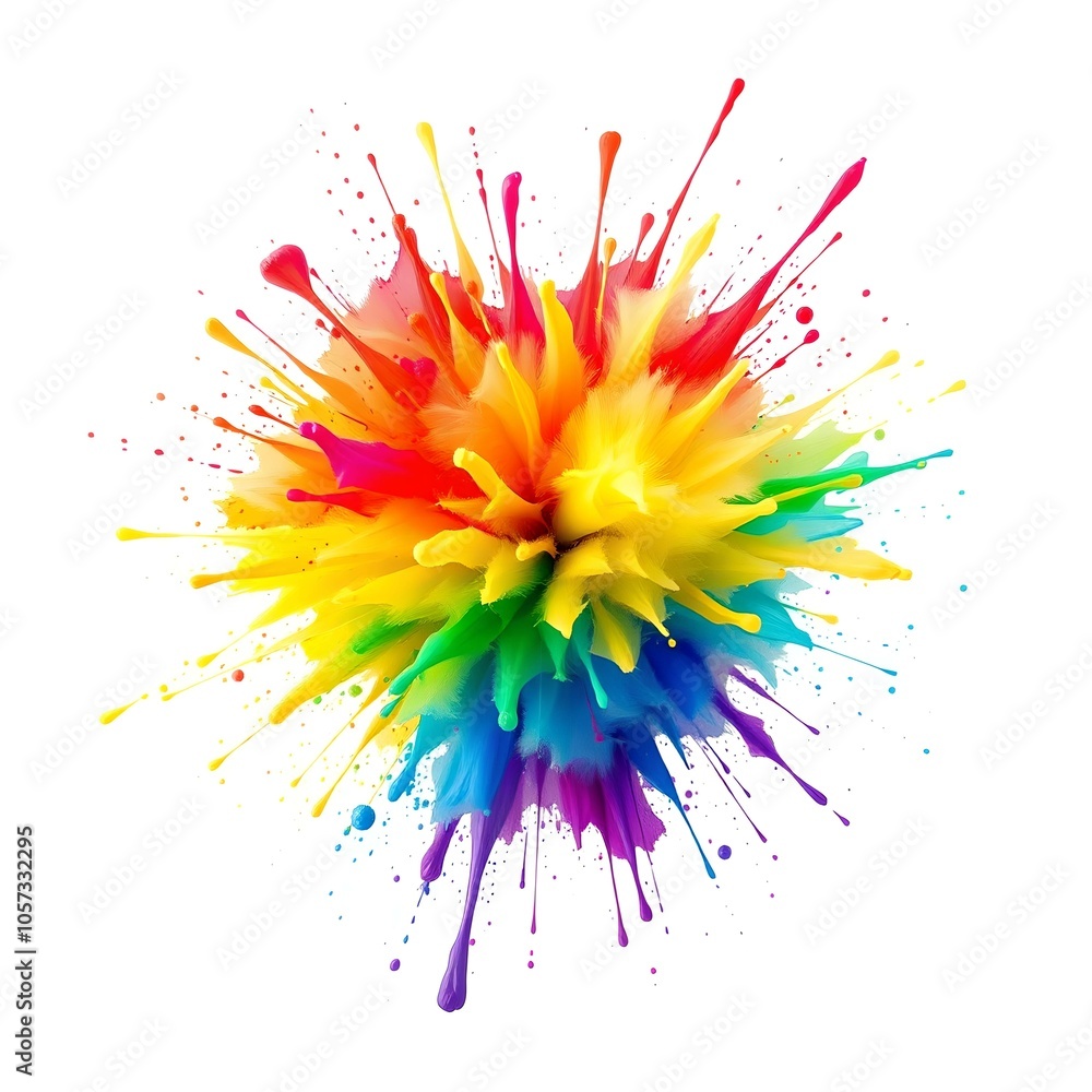 explosion of rainbow paint isolate on plain background explosion of rainbow paint isolate on plain background