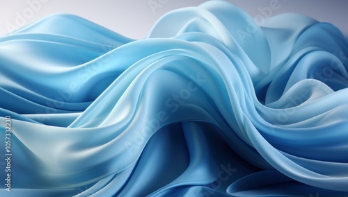 A flowing fabric in shades of blue, creating a serene and calming visual effect.