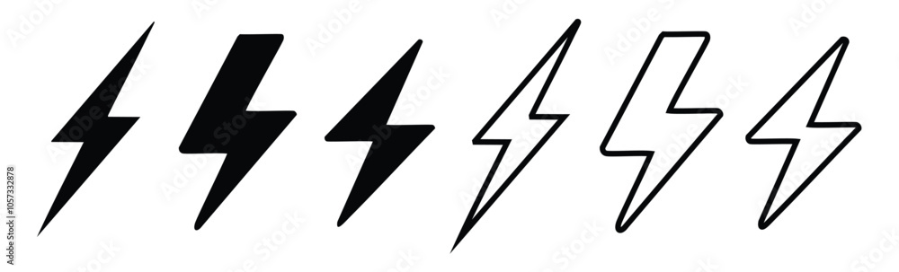 Lightning icon set. electric icon vector. power icon. energy sign Lightning icon set. electric icon vector. power icon. energy sign