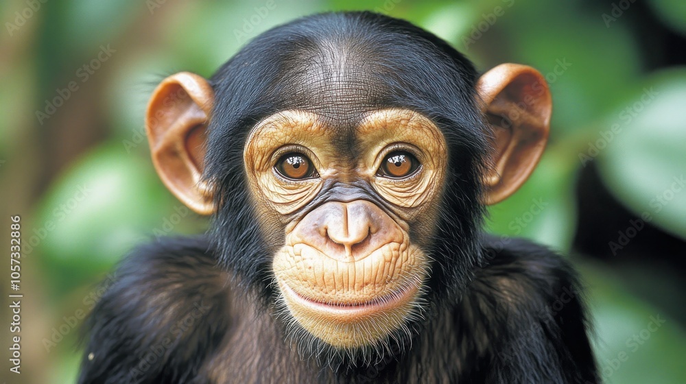 A Close-up Portrait of a Young Chimpanzee A Close-up Portrait of a Young Chimpanzee