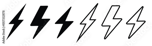Lightning icon set. electric icon vector. power icon. energy sign