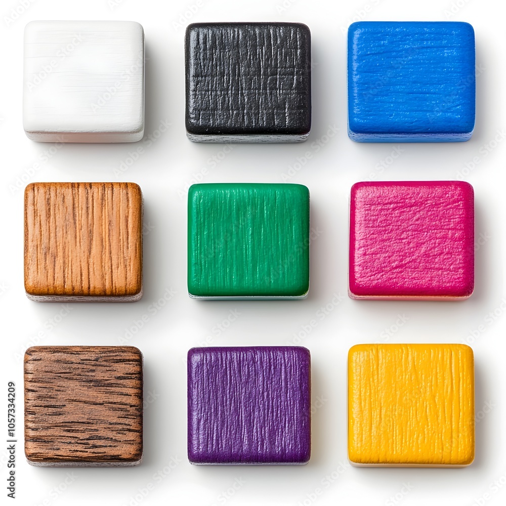 Colorful Geometric Sticker Blocks on White Background Colorful Geometric Sticker Blocks on White Background