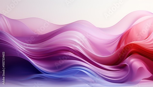 Abstract flowing waves in shades of pink and purple create a serene visual experience.