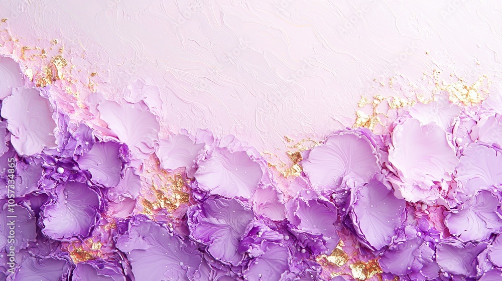 Obraz premium Elegant textured lavender petals with golden accents a stunning abstract art piece for modern decor inspiration