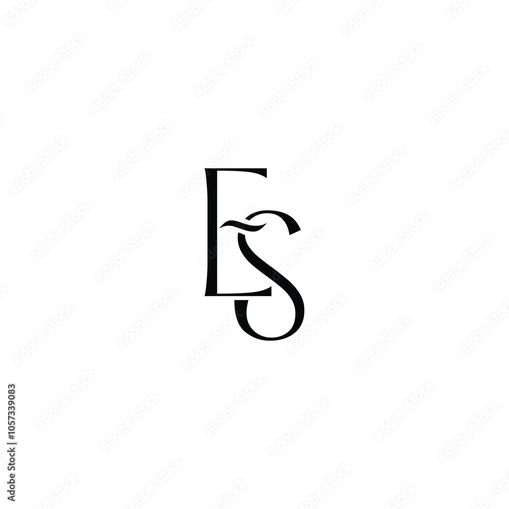 ES monogram logo design letter text name symbol monochrome logotype alphabet character simple logo ES monogram logo design letter text name symbol monochrome logotype alphabet character simple logo