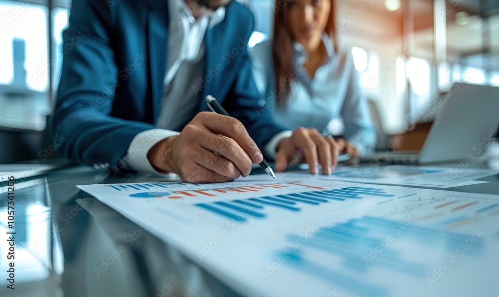 Diverse team of professionals collaborating together and solving problems in modern office Diverse team of professionals collaborating together and solving problems in modern office