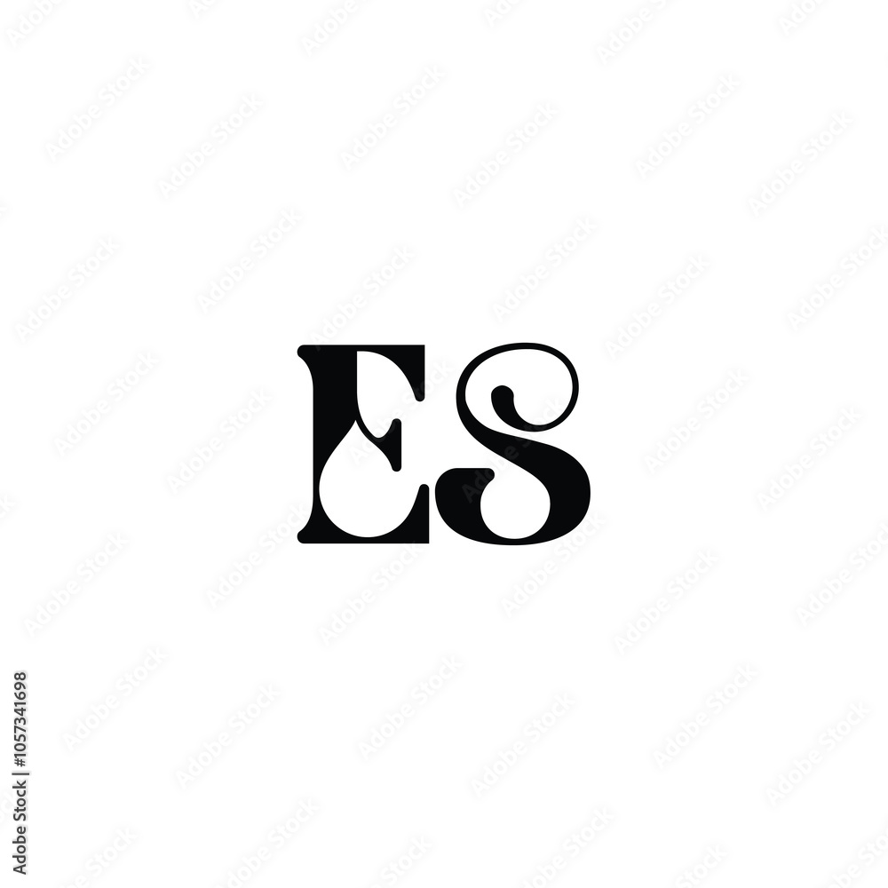 ES monogram logo design letter text name symbol monochrome logotype alphabet character simple logo ES monogram logo design letter text name symbol monochrome logotype alphabet character simple logo