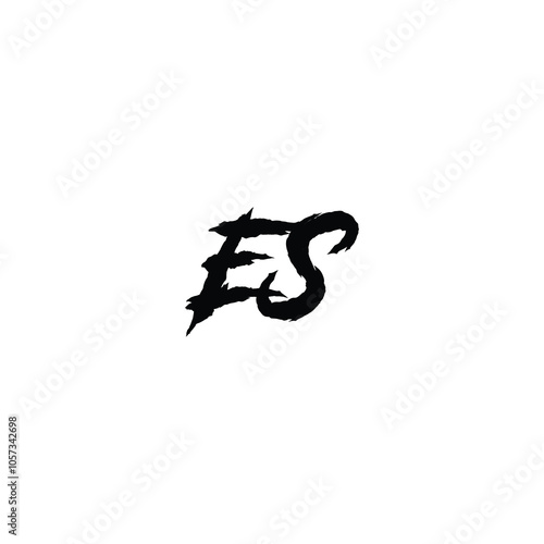 ES monogram logo design letter text name symbol monochrome logotype alphabet character simple logo