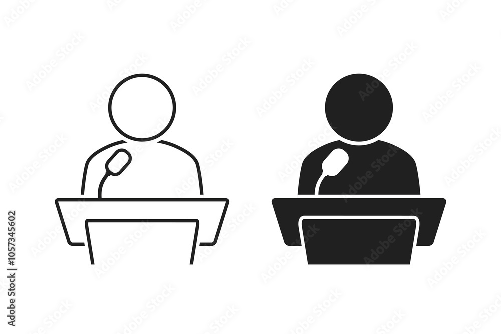 Speaker podium icon. Illustration vector Speaker podium icon. Illustration vector