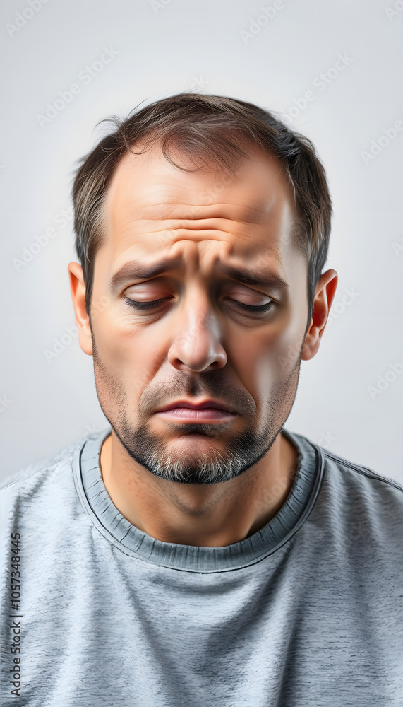 Man feeling sad, tired and worried, suffering depression in mental health, problems and broken heart isolated with white highlights, png Man feeling sad, tired and worried, suffering depression in mental health, problems and broken heart isolated with white highlights, png