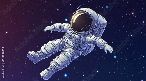 An imaginative illustration portraying an astronaut freely floating in the cosmic expanse of space, representing exploration, wonder, and the vastness of the universe.