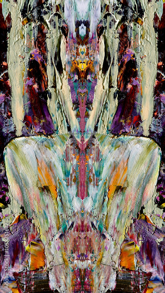 Fototapeta premium Abstract background art . Ethnic pattern. Mixtures of oil paint. Trendy hand painting canvas. Wall decor and Wall art prints Idea. 3D Texture. Art object