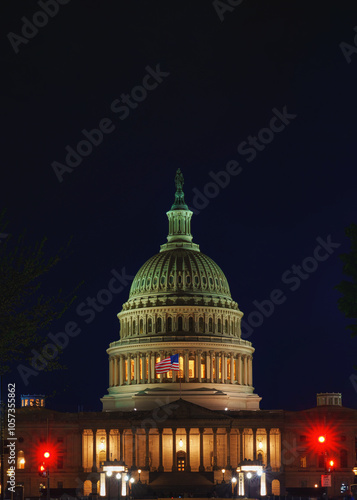  US Capitol building at sunset, Washington DC, USA. Poster.