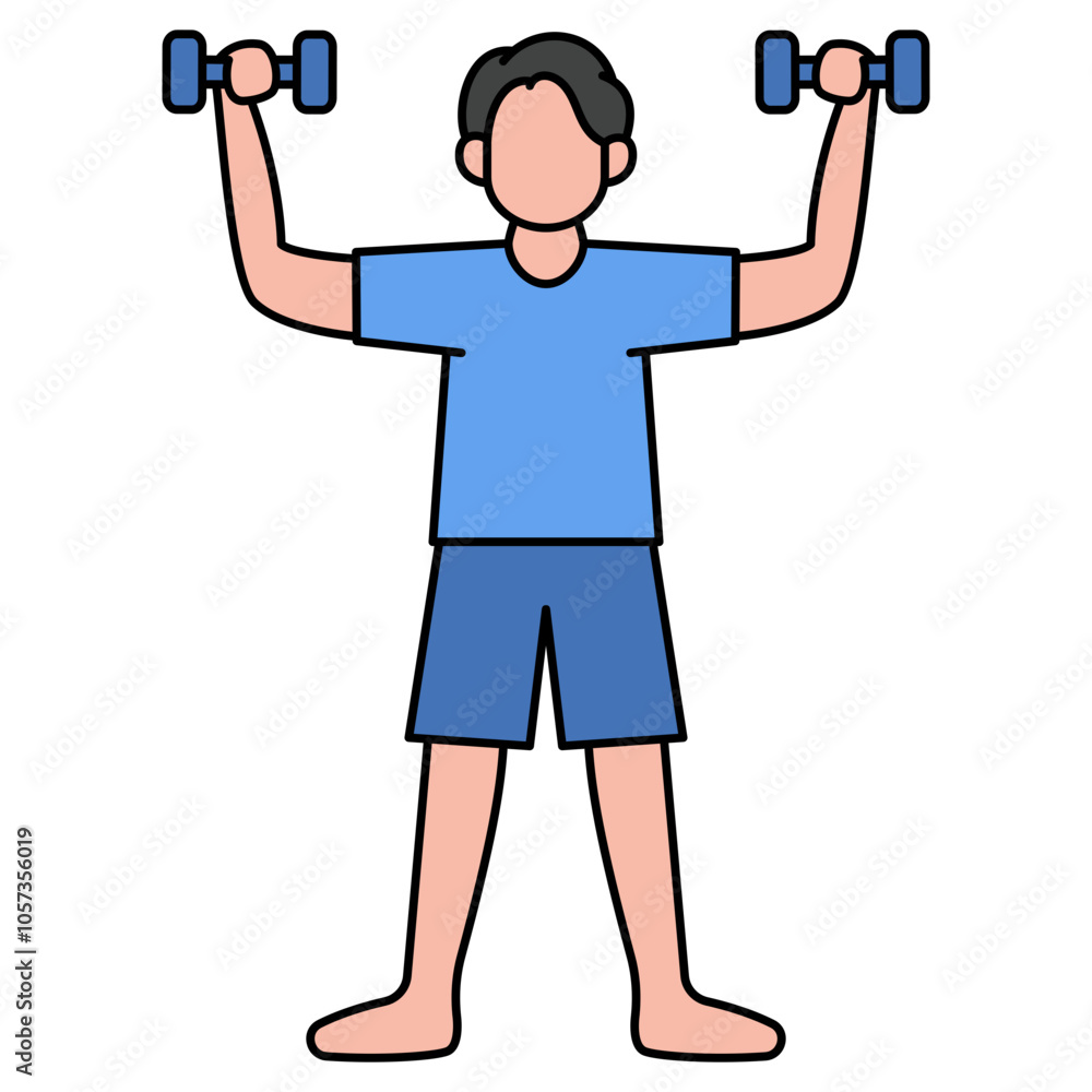 illustration of a man lifting dumbbells illustration of a man lifting dumbbells