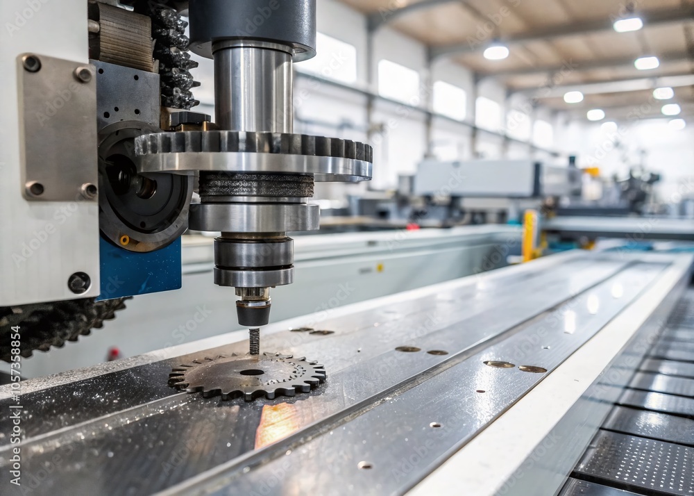 Advanced Metal Blank Production Machine in Industrial Setting with Copy Space for Marketing Use Advanced Metal Blank Production Machine in Industrial Setting with Copy Space for Marketing Use