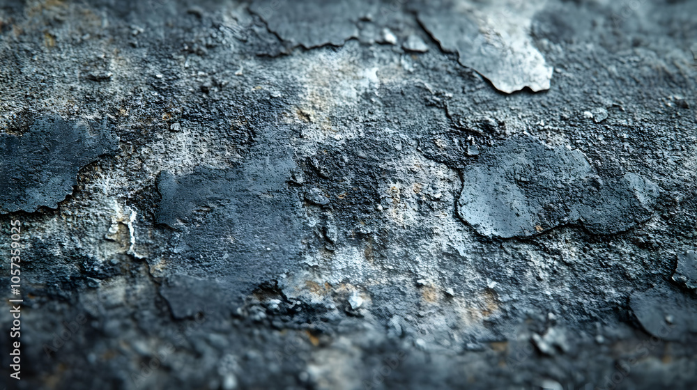 Closeup of Weathered and Cracked Blue Surface - Macro Photography Closeup of Weathered and Cracked Blue Surface - Macro Photography