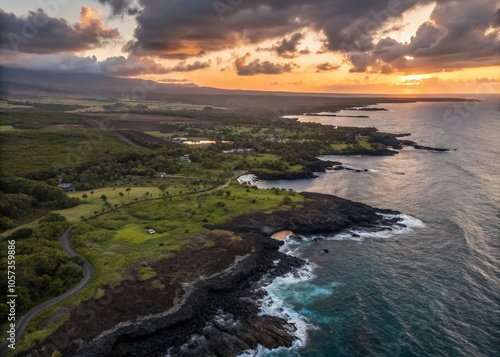 Aerial Views of Waikoloa, Hawaii - Stunning Silhouettes Over Tropical Landscapes