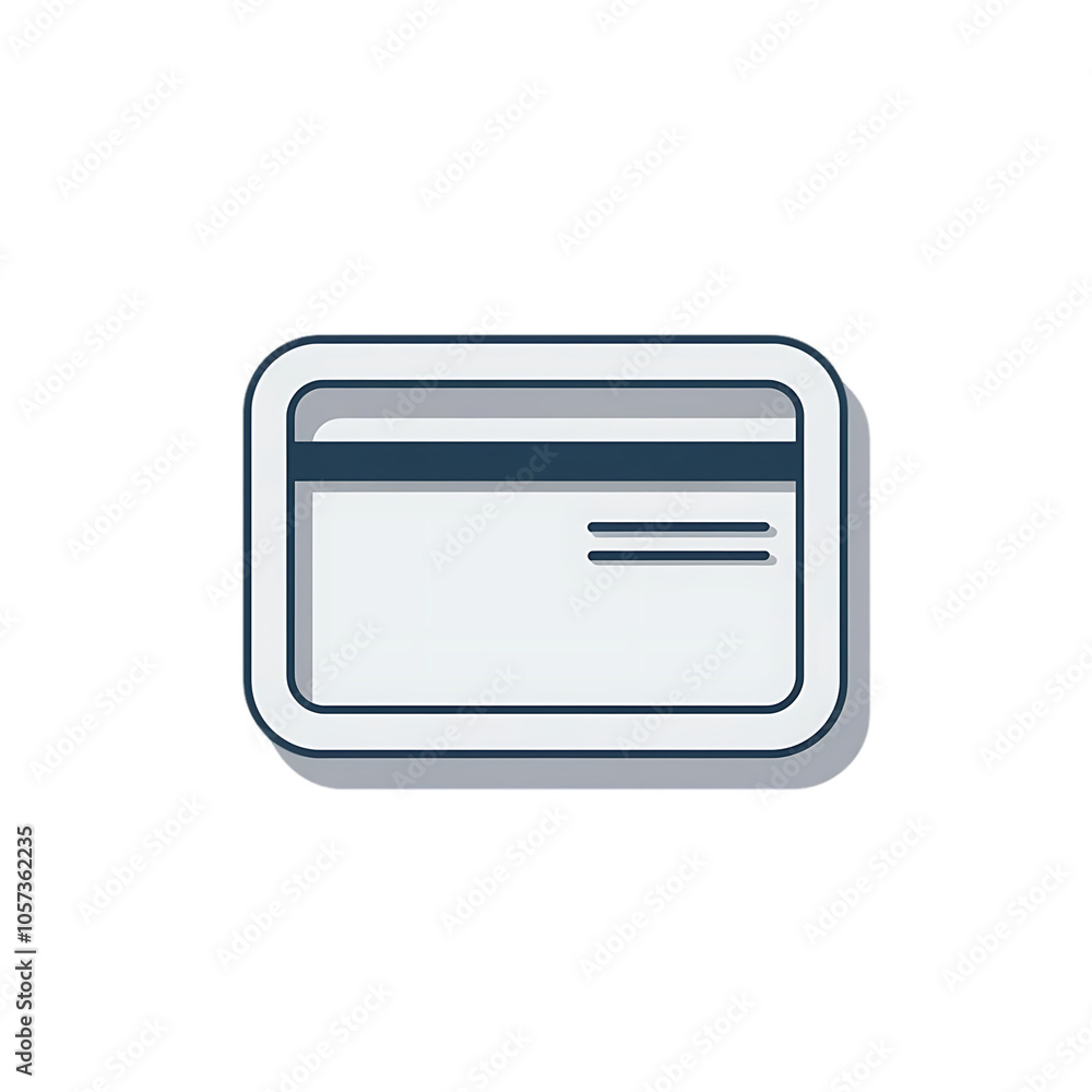 Simple flat design credit card illustration with blue and white colors for online shopping and finance concept Simple flat design credit card illustration with blue and white colors for online shopping and finance concept