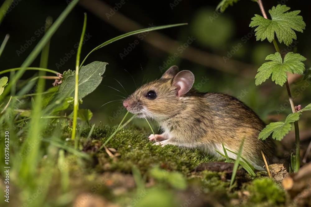 Captured House Mouse in Natural Habitat for Wildlife Photography