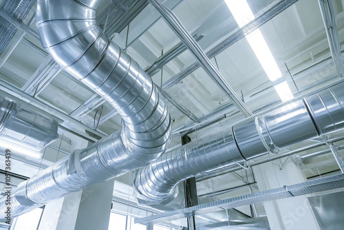 Clean exhaust and ventilation system for commercial kitchen with stainless steel ductwork