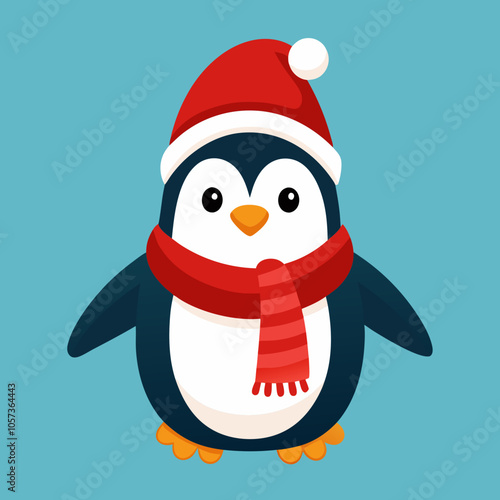 penguin with santa hat